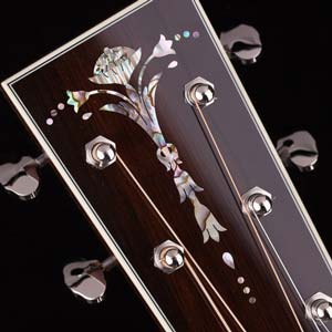 Acoustic Guitar Peghead with Torch Inlay
