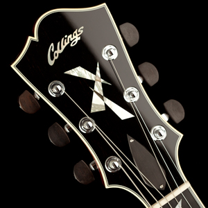 Collings Archtop Peghead with Broken Glass Inlay