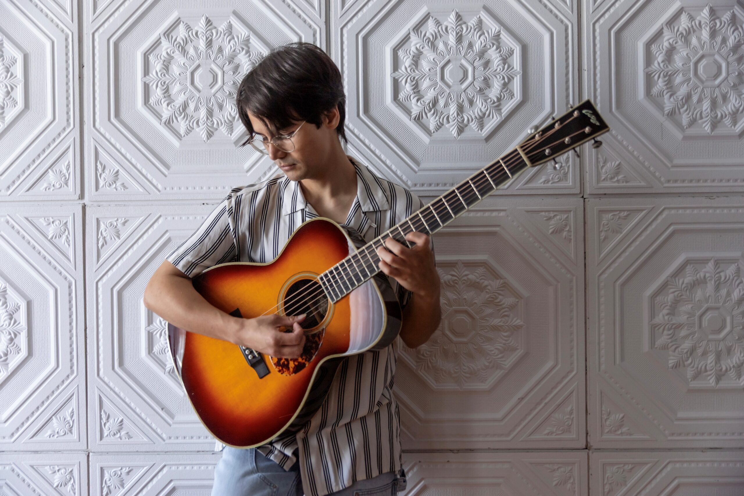 Chris Cava with his custom Collings OM2H